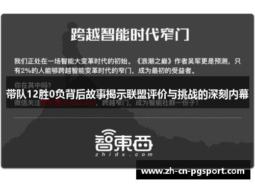 带队12胜0负背后故事揭示联盟评价与挑战的深刻内幕